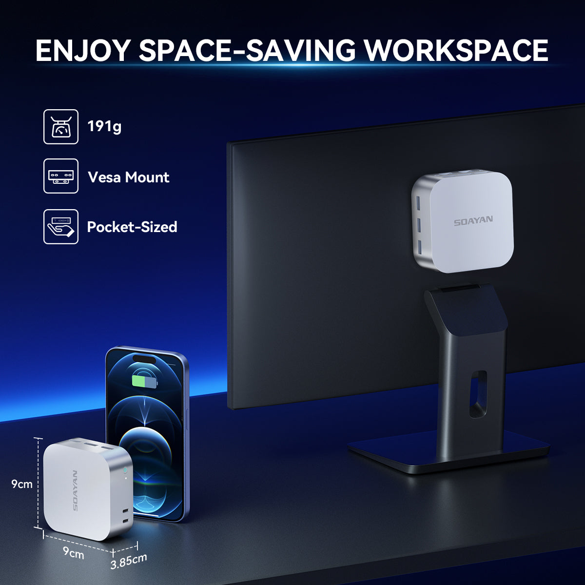 SOAYAN-N5 Mini PC, 13th Gen Intel N150, 12GB LPDDR5, 512GB SSD, Triple 4K Display, Dual LAN, Windows 11 Pro